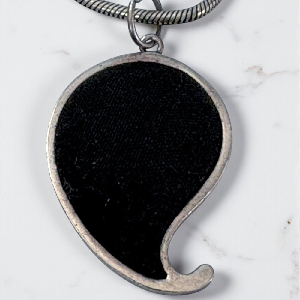 Mistero by Albert M 925 Argento Mourning Tear Drop Pendant Snake Chain